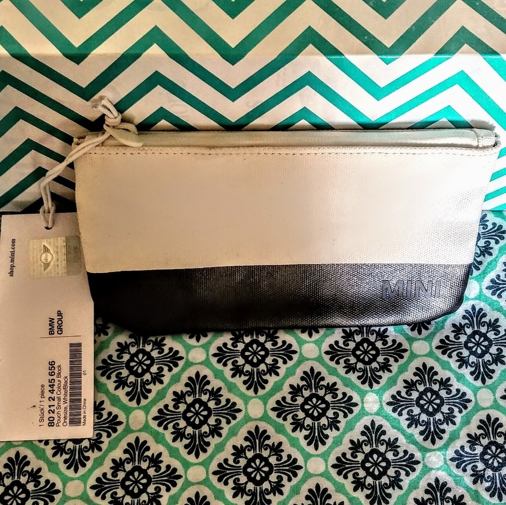 BMW Mini Cooper Color Block Pouch Black & White